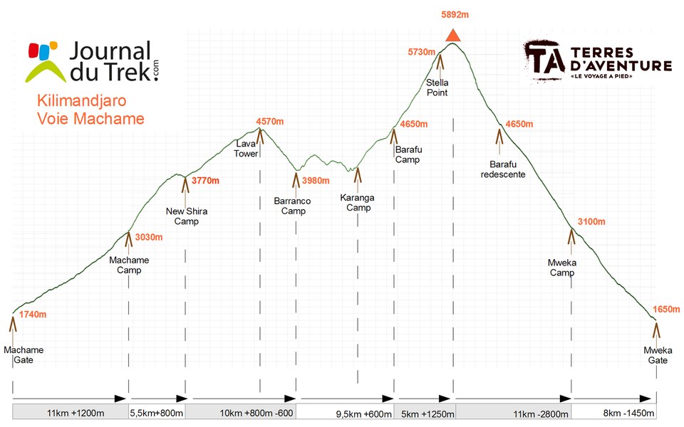 Profil ascension Kilimandjaro