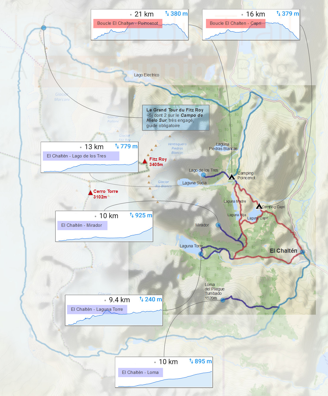 carte de randonnée El Chalten