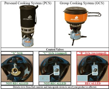 Rappel de réchauds Jetboil