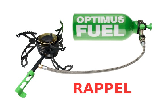 Rappel de réchauds Optimus Nova