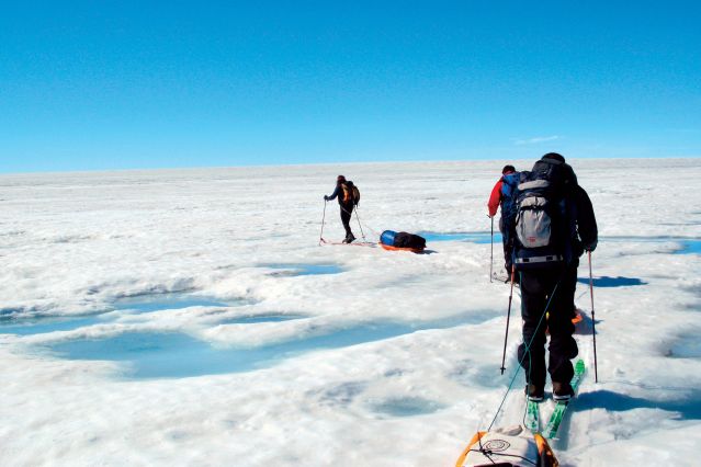 Sur la pointe sud de la calotte glaciaire